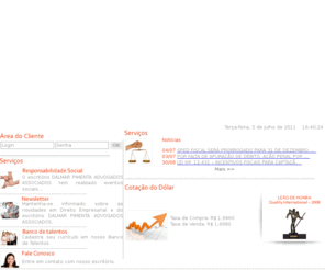 dalmarpimenta.com: Dalmar Pimenta - Advogados Associados
DALMAR PIMENTA ADVOGADOS ASSOCIADOS, escritório de advocacia empresarial que desde o inicio de suas atividades, vem prestando aos seus clientes, serviços legais que lhes oferecem soluções jurídicas seguras.