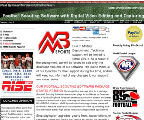 mmbsports.com: Football Scouting Software
football scouting software, football scouting application, football playbook software, digital video editing software, football stats sofware, and football coaching software to create statistical tendency football scouting reports