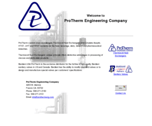 prothermeng.com: ProTherm Engineering Company-custom manufacturer of Heat Exchangers and exclusive distributor for Bardiani sanitary valves
ProTherm Engineering custom sizes, designs and installs Thermocoil Heat Exchangers.  ProTherm