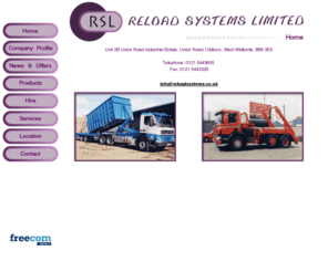 reloadsystems.co.uk: Reload Systems Ltd
We manufacture, supply and fit skip loaders and hook loader equipment onto commercial vehicles (skip trucks). We also fit parts and supply tool boxes to refuse and recycling companies.