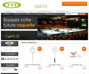 3sets.fr: 3sets - le spécialiste des sports de raquettes
Default Description