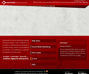 antares.com.ve: Antares Agencia Interactiva
Somos una Agencia Interactiva especializada en el desarrollo de sitios web, Redes sociales, rich media y estrategias de posicionamiento.