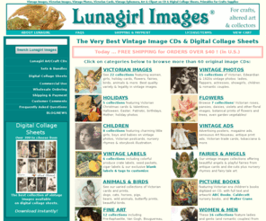 lunagirl.com: VICTORIAN VINTAGE IMAGES by LUNAGIRL vintage clipart cards ephemera on CD for crafts digital scrapbooking
Vintage Images! Best Quality Variety & Value in vintage photos, Victorian pictures and vintage cards, digital collage sheets, ephemera & art on CD.