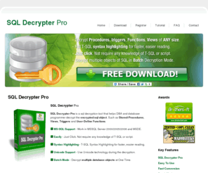 sqldecrypter.com: SQL Decrypter Pro|SQL Decrypter|SQL Decrypt|SQL With Encryption|DecryptSQL|SQL Object Decrypt
SQL Decrypter Pro - Easily and Fast decrypt the encrypted sql object. FREE Download SQL Decrypter Pro Now.