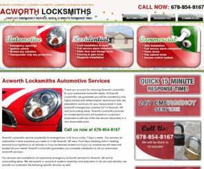 acworthlocksmiths.net: Acworth Locksmiths - Locksmith In Acworth - 678-854-8167
Acworth Locksmiths Call now at 678-854-8167. Thank you so much for choosing Acworth Locksmiths for your automotive, residential and commercial locksmith needs. 