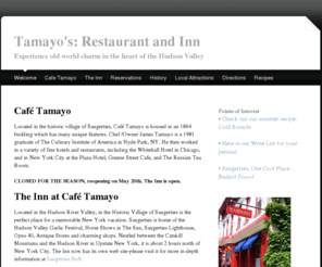 cafetamayo.com: Tamayo's Restaurant and Inn
Experience old world charm in the heart of the Hudson Valley