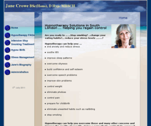 janecrowe.co.uk: Hypnotherapy, Stop Smoking, Stress Management in East Dulwich, South London by Jane Crowe
Therapist based in East Dulwich, South London offering Hypnotherapy to assist in Stop Smoking, Stress Management and Hypnobirthing.