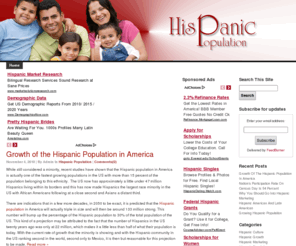 hispanicpopulation.net: Hispanic Population | Hispanic Population
The Hispanic Population growth of the United States is incredible and eventually Hispanics will be the major minority group.