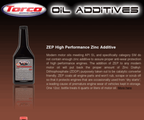 zincadditive.com: Oil Additives - Zinc
For best engine protection at high temperatures - Producer of the best racing oil with MPZ - Researching and making high performance oils since 1950.