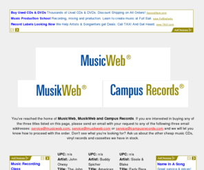 musikweb.com: Music CDs - Buy Cheap Music CDs
Buy cheap music CDs, vinyl records and cassettes at Musicweb Music Store. We specialize in cheap CDs - hundreds of discount CDs under $5