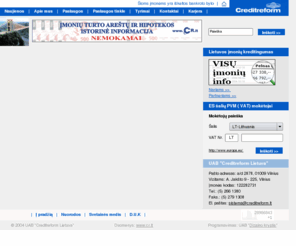 creditreform.lt: Skolų išieškojimas — CreditReform Lithuania (skolininkai, skolos)
UAB "CreditReform Lietuva" veikla: skolininkai, skolos, skolų išieškojimas, kreditingumas