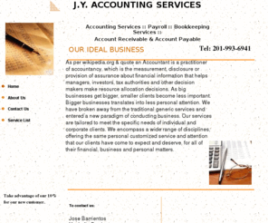 jyaccounting.com: accounting services/ bookkeeping,payroll,taxes, budgeting, bank reconcile, quickbooks, account reciveable, accounting payable
Best Accounting Services in Passaic, NJ with the best prices