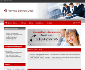 rsd.com.pl: Remote Service Desk - Outsourcing IT
Zajmujemy się profesjonalną obslugą IT firm i instytucji. Tworzymy zespół fachowców z róznych dziedzin informatyki.