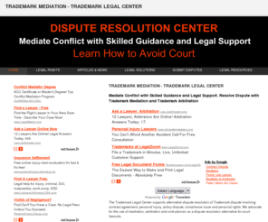 trademarklicensemediation.com: Trademark Mediation - Trademark Legal Center
Mediate Dispute with Skilled Guidance and Legal Support. Trademark Mediation - Trademark Arbitration. Learn about Trademark Legal Center. Find Trademark Lawyer, Trademark Mediator, Trademark Arbitrator, Trademark Paralegal, Trademark Ombudsman. 