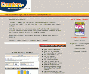 counters.cc: Free Web Counter - Counters.CC
At counters.cc you can get a 100% free web counter for your website with loads of features!