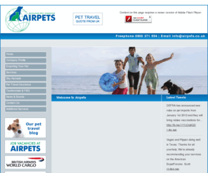 airpets.com: Airpets | World Wide Pets Relocation
From pet air travel to pet boarding, Airpets Heathrow provides you with first class pet relocation services backed up by 40 years of experience.
Airpets Heathrow is committed to using direct flights with British Airways World Cargo wherever possible and has built a sound working relationship with them over the years.