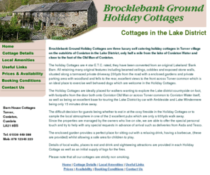 lakesholidaycottages.com: Lake District Holiday Cottages at Brocklebank Ground
Three luxury self catering holiday cottages on the outskirts of Coniston in the Lake District, only half a mile from the lake of Coniston Water.