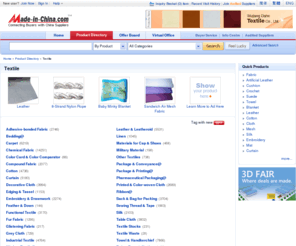 ningbo-textiles.com: China Textile, Textile Catalog, China Textile Manufacturers
China Textile catalog and Textile manufacturer directory. Trade platform for China Textile manufacturers and global Textile buyers provided by Made-in-China.com.