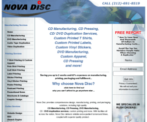 novadisc.net: cd-replication, dvd-replication, custom printing
Nova Disc provides cd-replication, dvd-replication, cd-rom replication, dvd-rom replication, video-duplication, and printing.