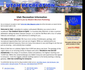 utah-recreation.com: Utah Recreation - Winter National Parks, Utah Real Estate
Utah Recreation Guide - Information on Winter National Parks, Utah Real Estate, and much more!
