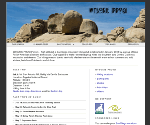 wysokieprogi.org: Wysokie Progi :: San Diego Polish-American Hiking Club
San Diego Polish-American Hiking Club