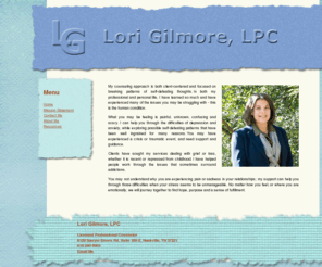 lorigilmorelpc.com: Lori Gilmore, LPC
Nashville TN counselor therapist psychologist