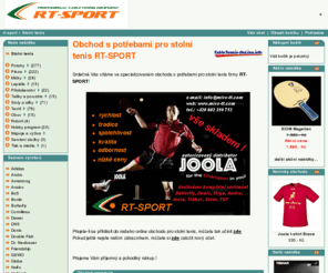 miro-tt.com: RT-SPORT ::: Stolní tenis-pingpong-tabletennis
RT-SPORT ::: Stolní tenis-pingpong-tabletennis Potahy, Prkna, Lepidla, Míčky, Tašky a pouzdra, Příslušenství, Hobby program, Stoly a siťky, Textil, Obuv, Roboti, Nápoje a..