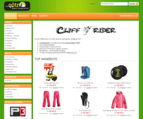 cliffrider.de: Sportagentur Wolfgang Götz (cliffrider.de)
Online Shop der Sportagentur Wolfgang Götz