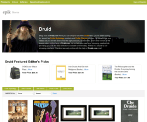 druid.com: Druid | Druids | Celtic Mythology | Celtic Charms | Druids.com

				Shop now at Druid.com! Here you can shop for all of the Druid items Â you've been looking for, as well as Celtic Mythology products and Celtic Charms choices. No matter what your needs are you will be able to find the right products, accessories, colors and brands at the lowest prices online here at Druid.com. Let us help you meet 