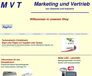 gb-mvt.com: Taubenabwehr-Vakuumgeraete-Solarleuchten-Garten-Terrasse
Mittel gegen Taubenabwehr Maschine zum vakuumverpacken mit Vakuumgeraete Lichter für Garten und Terrasse aus Solar mit LED