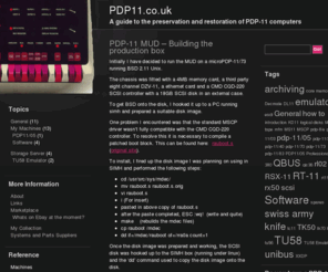 pdp11.co.uk: PDP11.co.uk
PDP11.co.uk aims to provide a repository of knowledge on the restoration and preservation of PDP-11 mini-computers and to document the restoration of my PDP-11 machines.