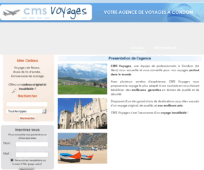 agence-voyages-gers.com: CMS Voyages - Agence de voyage dans le Gers  - ACCUEIL
Agence de voyages dans le Gers (32)- Toutes destinations, voyages sur mesures, voyages de noces. CMS, Voyagez tranquille