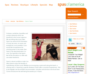 spasofspain.com: Spas of Spain | Spa Wellness | Lifestyle | Spas of America
Spas of Spain | Spa Wellness | Lifestyle | Spas of America showcases the best resort, hotel and destination Spa & Wellness experiences in America, to spa travel customers around the World.