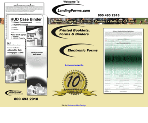 lendingforms.com: LendingForms.com: high-quality standard mortgage forms and booklets.
Online ordering of high-quality standard mortgage lending forms & booklets at 33-50% savings, including HUD Booklets, CHARM Booklets & Uniform Residential Loan Applications.