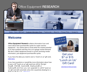 oer-usa.com: Office Equipment Research | Home
Office Equipment Research collects information from end users about their purchase/life cycles for copier, fax, and printer equipment.