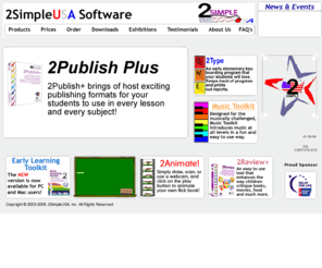 2simple.org: 2SimpleUSA Software - Click. Create. Educate!
2SimpleUSA Award Winning Elementary Education Software integrates Technology and Learning!