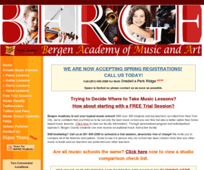 bergenacademy.com: Oradell, Park Ridge, Bergen County, NJ - Music Lessons - Beginners Music Classes
With locations in Oradell (River Edge and Paramus), Park Ridge (Rivervale and Montvale) and Bergen County (Rockland County), the School of Music provides music lessons and preschool music programs in a friendly and professional environment for young and old alike.