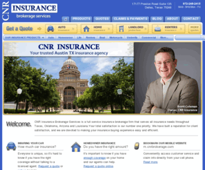 cnrbrokerage.net: CNR Insurance Brokerage in Dallas Texas | CNR Insurance in Dallas, TX
CNR Insurance Brokerage Services is a full service insurance brokerage firm located in Dallas, TX that serves all personal and commercial insurance needs throughout Texas, Oklahoma, Arizona and Louisiana.