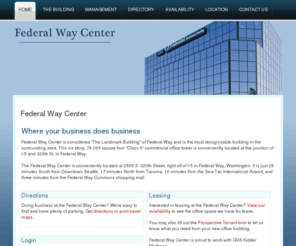 federalwaycenter.com: Federal Way Center
Federal Way Center -- The premier commercial office building in Federal Way, WA., conveniently located at I-5 and 320th Street.