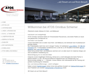 omnibushandel.at: ATOS Omnibus Schiemer
Die Produktpalette von ATOS Omnibus Schiemer sind vor allem neue Klein- und Midibusse, die individuell nach Kundenwunsch gefertigt werden. Das Angebot reicht vom 9-Sitzer-Schulbus bis zum 80-Sitzer Luxusreisebus.