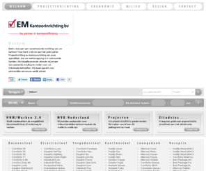 em-kantoorinrichting.nl: Kantoorinrichting, projectinrichting, kantoorinrichter, leerdam, offerte
Voor uw totale kantoorinrichting, kantoorinrichting op maat, duurzame kantoormeubelen, kantoormeubilair, kantoormeubelen, bureaustoelen, kantoormeubels