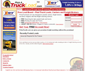 pickatruckload.com: Truck Loads, Free Load Board by PickaTruckLoad.com
 Free Load board, Find Truck Loads, Freight Brokers and Carriers.