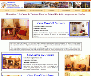 florentino-robledillo.com: Florentino C.B.: Casas Rurales Avila - Restaurante Florentino - Casas de Turismo Rural cerca de Gredos, Avila- Alojamiento de Turismo Rural en Avila - Casas rurales en Robledillo, Solosancho
Casas Rurales en Avila, cerca de Madrid y Gredos, casas rurales alquiler completo. Casas Rurales en Robledillo Solosancho, Alquiler casas rurales, turismo rural Avila, fin de semana en casas rurales.