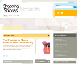 shoppingforshares.com: Shopping for Shares
The Official Author Blog for Shopping for Shares by Tracey Edwards.  Learn the techniques for investing in the stock market that helped her profit from shares.