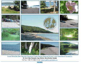 stannsbaycampark.com: Cape Breton Campgrounds - St. Ann's Bay Ocean Campground - RV Park
Oceanfront tenting and RV campground on Cape Breton's Cabot Trail. Close to Baddeck. 2 and 3-way hookups. RVs, 5th wheels, tents welcome.