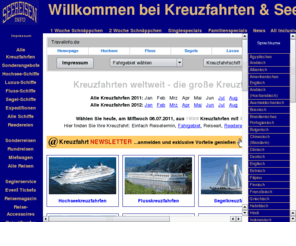 seereisen.info: Kreuzfahrten Seereisen.info Kreuzfahrt Schiffsreisen Traumschiffe online direkt buchen große Kreuzfahrtdatenbank
Seereisen.info - Kreuzfahrten weltweit sofort online buchen. Die schönsten Hochseekreuzfahrten, Luxuskreuzfahrten, Segelkreuzfahrten, Segeltörns, Expeditionskreuzfahrten, Flusskreuzfahrten auf Traumschiffen. Kreuzfahrten Sonderangebote - Schnäppchen!