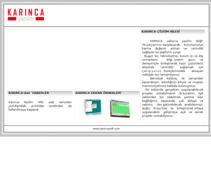 karincasoft.com: Karınca Yazılım
KARINCA YAZILIM, uzman kadrosu ve güçlü yazılımı ile 1992 den beri turizm otomasyonu geliştiren bir yazılım firmasıdır. 