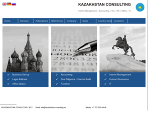 kazakhstan-consulting.eu: KAZAKHSTAN CONSULTING - Home
KAZAKHSTAN CONSULTING - your competent partner for business set-up and expansion in Russia, Belarus, Kazakhstan and Ukraine, KAZAKHSTAN CONSULTING - your competent partner for business set-up and expansion in Russia, Belarus, Kazakhstan and Ukraine