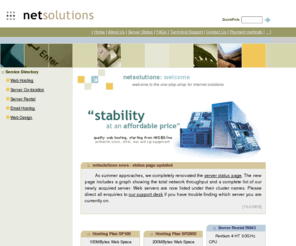 nshk.net: netsolutions hong kong
An Internet Solutions Provider, providing web hosting, web design and dedicated server solutions
