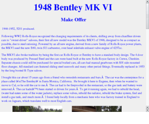 48bentley.com: 1948 Bentley MK VI
1948 Bentley MK VI